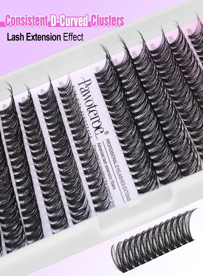 Pawotence Lash Clusters 280pcs Individual Lashes 30D 40D Cluster Eyelash Extensions 9-16mm Eyelash Clusters Lash Extensions for Self Application (30D&40D, 0.07D, 9-16mm) - Image 5